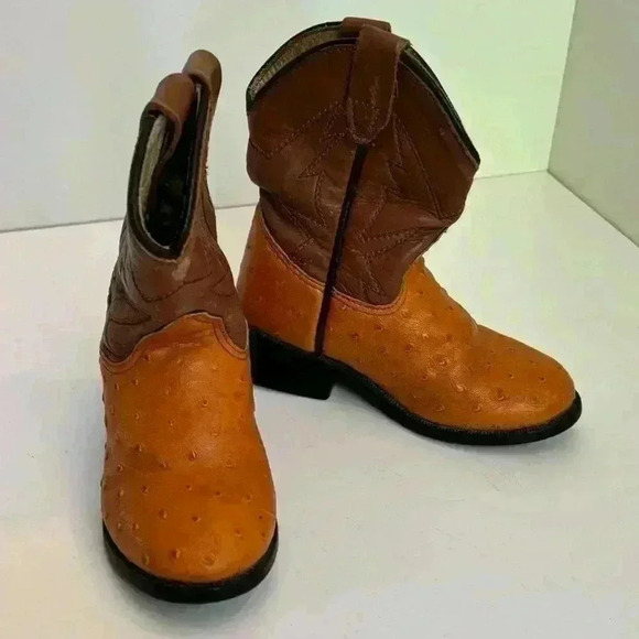 Dan Post ostrich leather  toddler unisex boots sz 4.5 - Picture 2 of 12